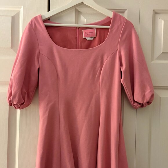 kate spade Dresses & Skirts - Kate Spade Pink Sugar Ponte Puff Sleeve Dress Size Small
